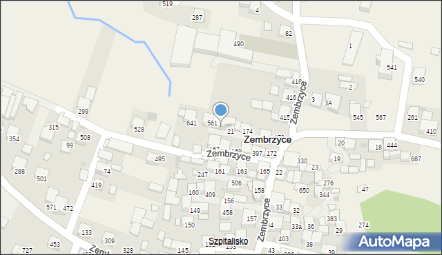 Zembrzyce, Zembrzyce, 520, mapa Zembrzyce