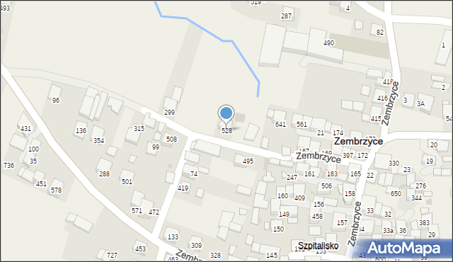 Zembrzyce, Zembrzyce, 528, mapa Zembrzyce