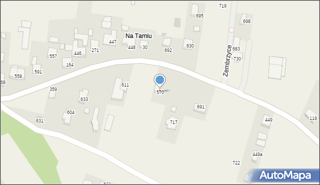 Zembrzyce, Zembrzyce, 570, mapa Zembrzyce