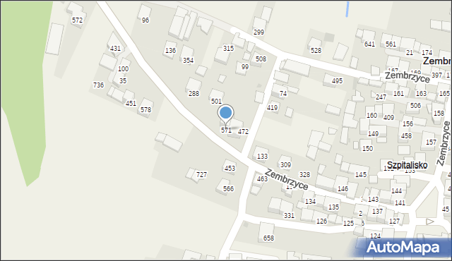Zembrzyce, Zembrzyce, 571, mapa Zembrzyce