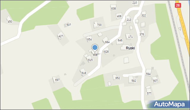 Zembrzyce, Zembrzyce, 608, mapa Zembrzyce