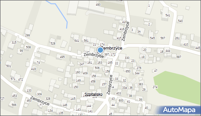 Zembrzyce, Zembrzyce, 610, mapa Zembrzyce
