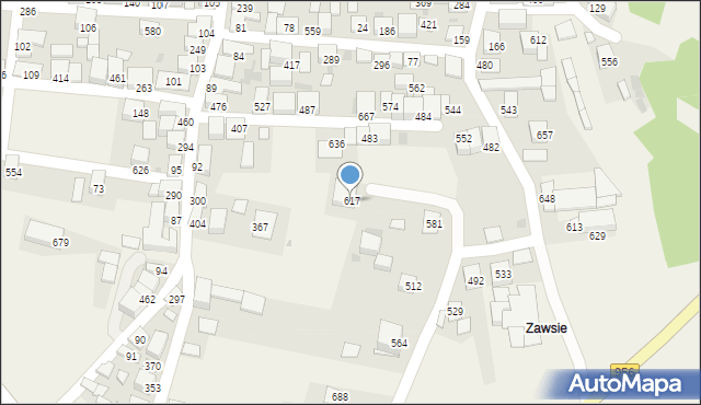 Zembrzyce, Zembrzyce, 617, mapa Zembrzyce