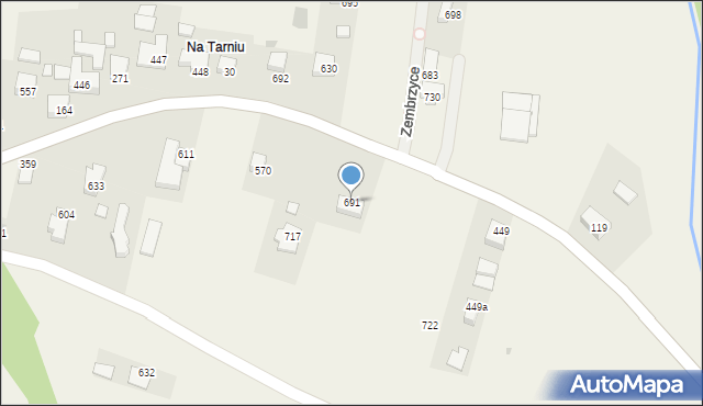 Zembrzyce, Zembrzyce, 691, mapa Zembrzyce