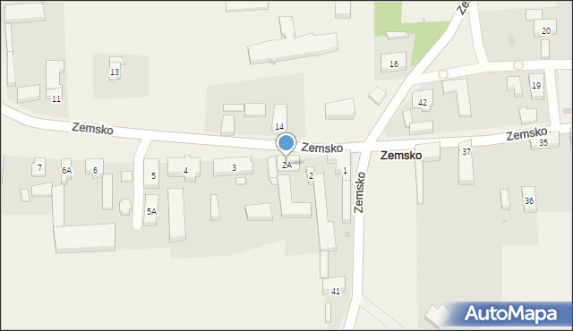 Zemsko, Zemsko, 2A, mapa Zemsko