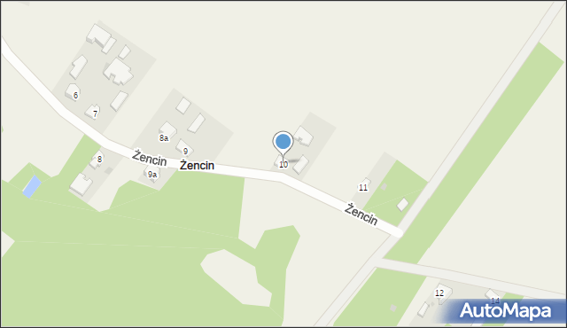 Żencin, Żencin, 10, mapa Żencin