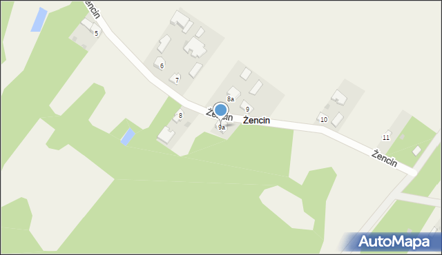 Żencin, Żencin, 9a, mapa Żencin