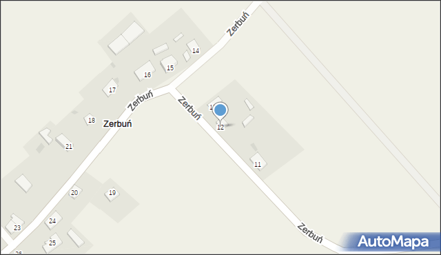 Zerbuń, Zerbuń, 12, mapa Zerbuń