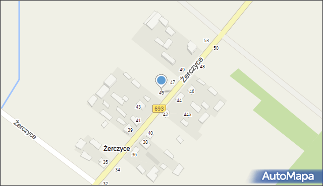 Żerczyce, Żerczyce, 45, mapa Żerczyce