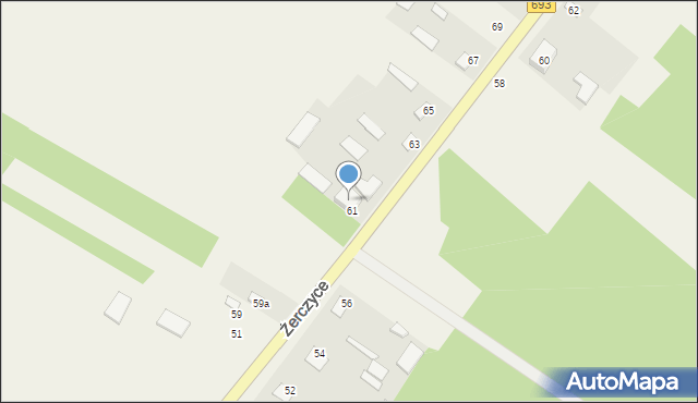 Żerczyce, Żerczyce, 61a, mapa Żerczyce