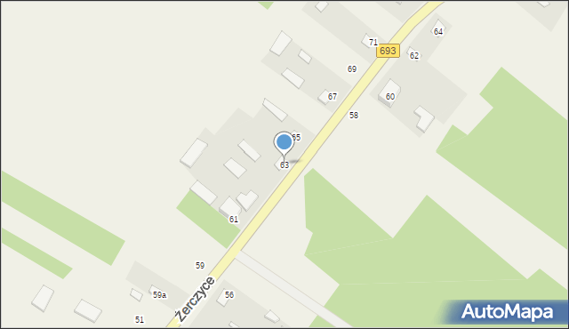 Żerczyce, Żerczyce, 63, mapa Żerczyce