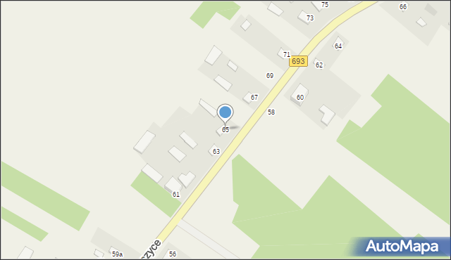 Żerczyce, Żerczyce, 65, mapa Żerczyce