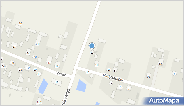 Żerdź, Żerdź, 12, mapa Żerdź