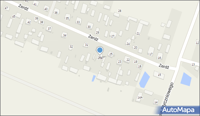 Żerdź, Żerdź, 26a, mapa Żerdź