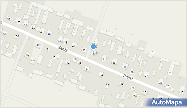 Żerdź, Żerdź, 36, mapa Żerdź