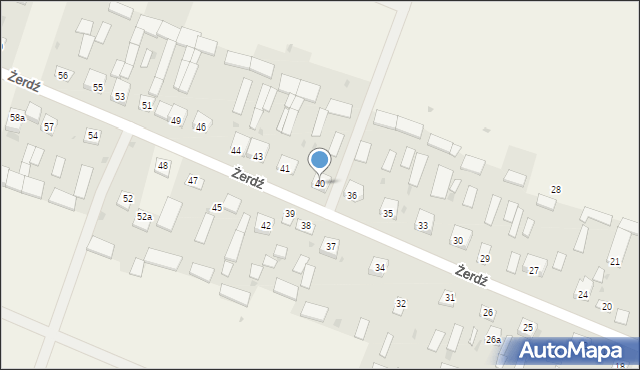 Żerdź, Żerdź, 40, mapa Żerdź