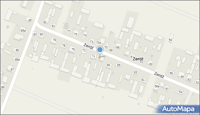 Żerdź, Żerdź, 67, mapa Żerdź