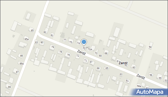 Żerdź, Żerdź, 73, mapa Żerdź