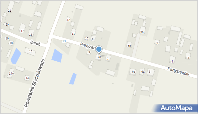 Żerdź, Żerdź, 7a, mapa Żerdź