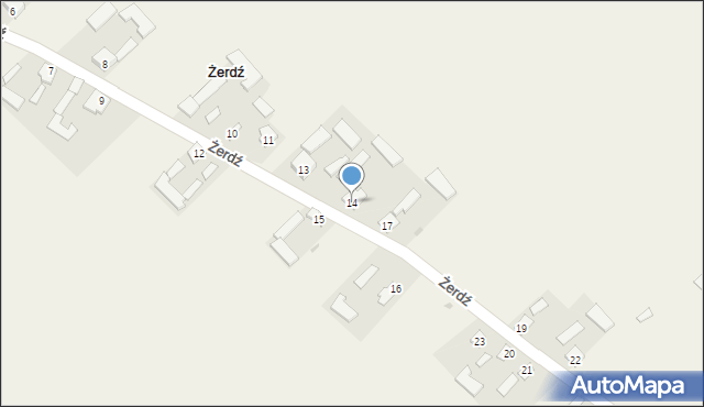 Żerdź, Żerdź, 14, mapa Żerdź