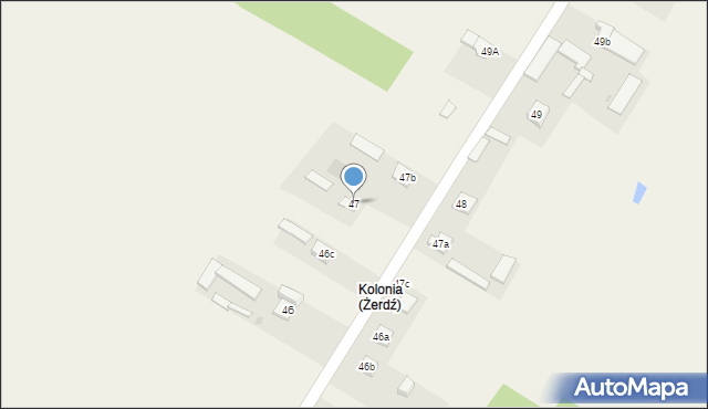 Żerdź, Żerdź, 47, mapa Żerdź