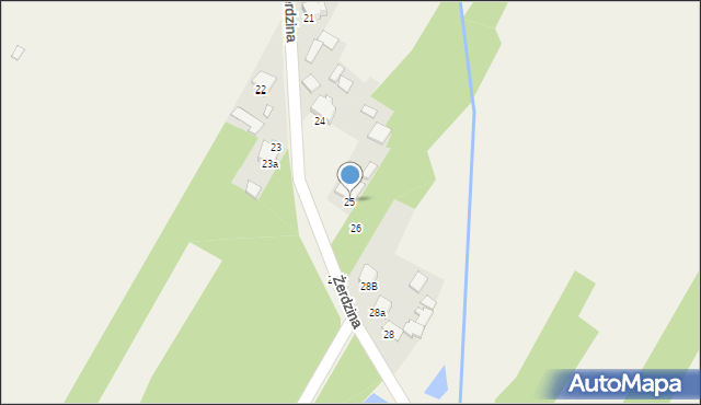 Żerdzina, Żerdzina, 25, mapa Żerdzina