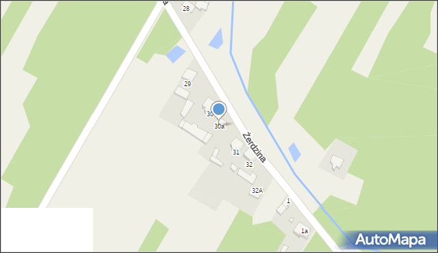 Żerdzina, Żerdzina, 30a, mapa Żerdzina