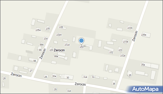 Żerocin, Żerocin, 101, mapa Żerocin