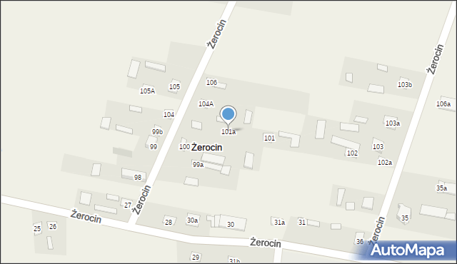 Żerocin, Żerocin, 101a, mapa Żerocin