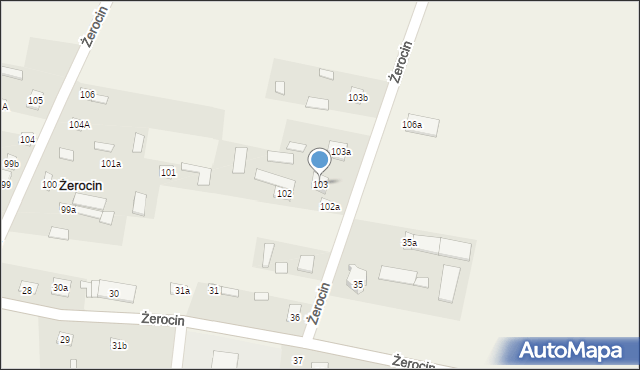 Żerocin, Żerocin, 103, mapa Żerocin