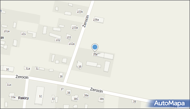 Żerocin, Żerocin, 35a, mapa Żerocin