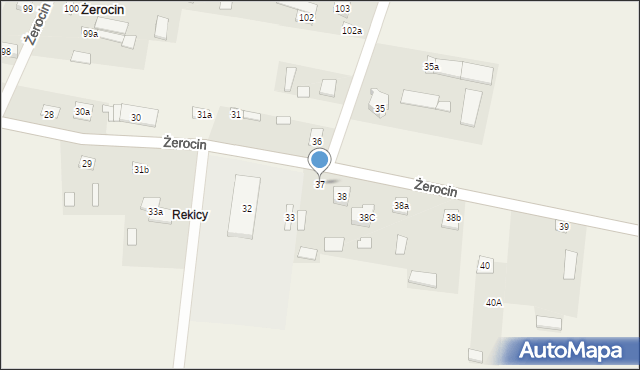 Żerocin, Żerocin, 37, mapa Żerocin