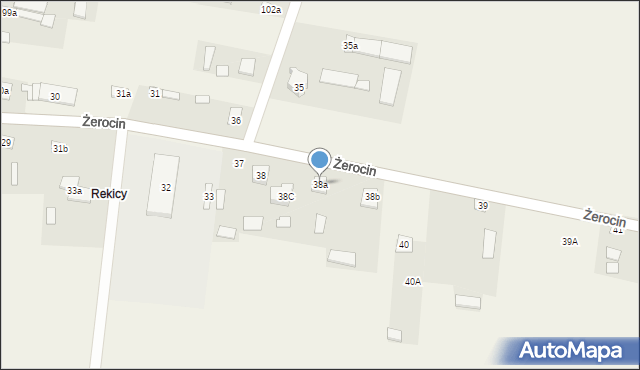 Żerocin, Żerocin, 38a, mapa Żerocin