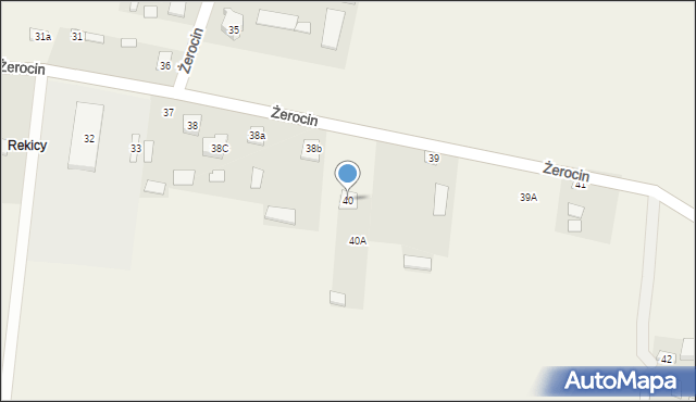 Żerocin, Żerocin, 40, mapa Żerocin