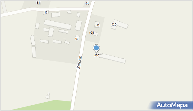 Żerocin, Żerocin, 92C, mapa Żerocin