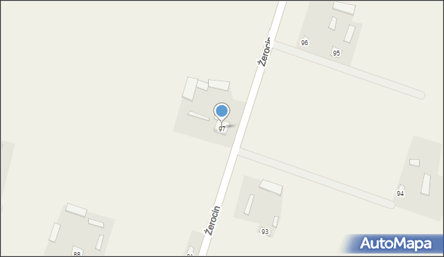 Żerocin, Żerocin, 97, mapa Żerocin