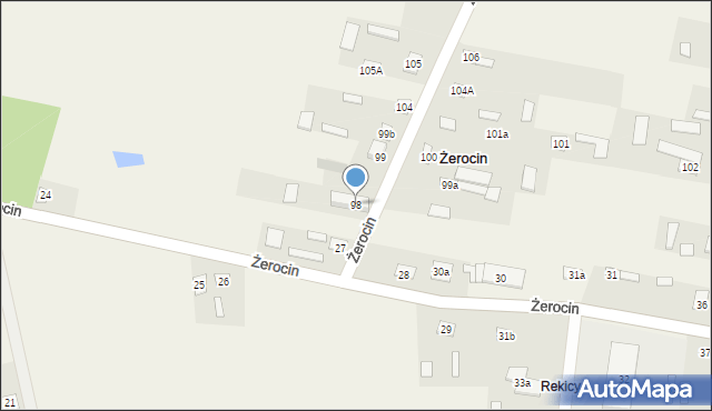 Żerocin, Żerocin, 98, mapa Żerocin