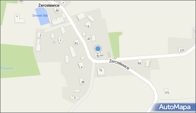 Żerosławice, Żerosławice, 51, mapa Żerosławice