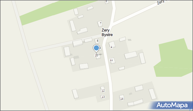 Żery Bystre, Żery Bystre, 10, mapa Żery Bystre
