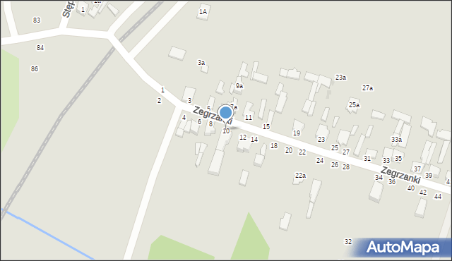 Zgierz, Zegrzanki, 10, mapa Zgierz