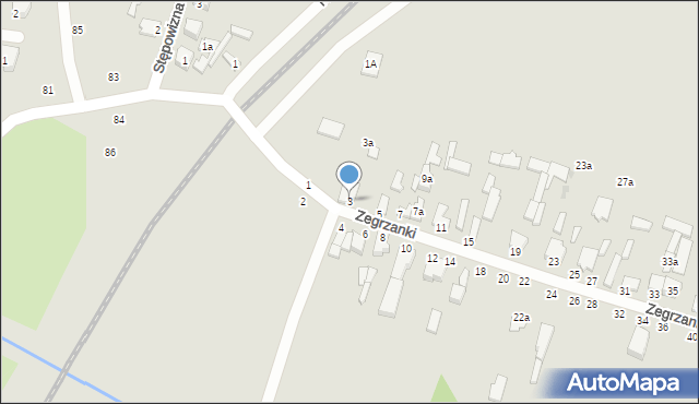 Zgierz, Zegrzanki, 3, mapa Zgierz