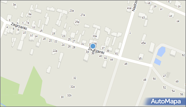 Zgierz, Zegrzanki, 36, mapa Zgierz