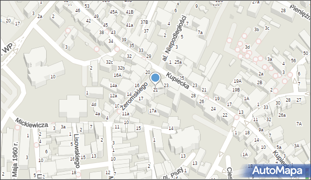 Zielona Góra, Żeromskiego Stefana, 21, mapa Zielona Góra