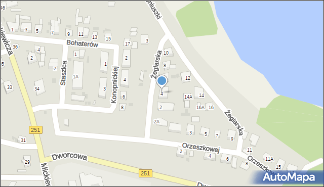 Żnin, Żeglarska, 4, mapa Żnin