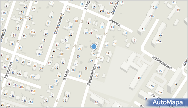 Żory, Żeromskiego Stefana, 24, mapa Żor