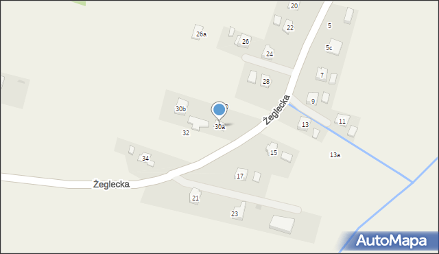 Zręcin, Żeglecka, 30a, mapa Zręcin