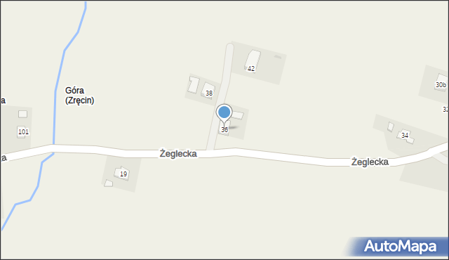 Zręcin, Żeglecka, 36, mapa Zręcin