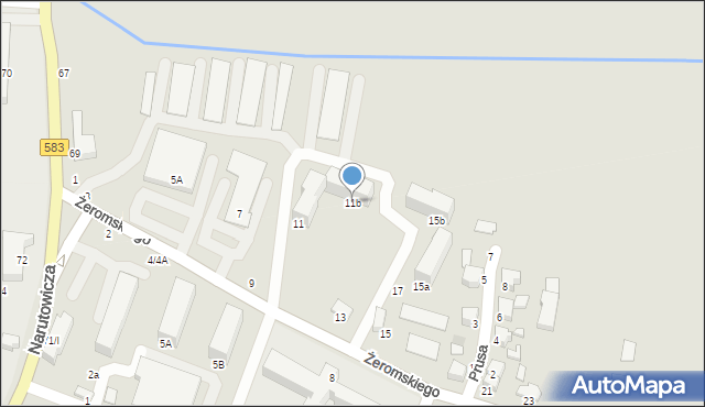 Żychlin, Żeromskiego Stefana, 11b, mapa Żychlin
