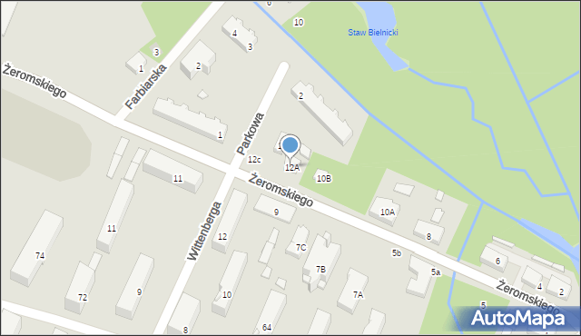 Żyrardów, Żeromskiego Stefana, 12A, mapa Żyrardów