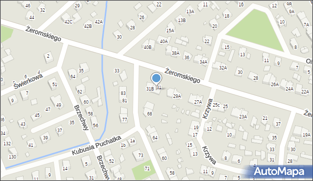 Żyrardów, Żeromskiego Stefana, 31A, mapa Żyrardów